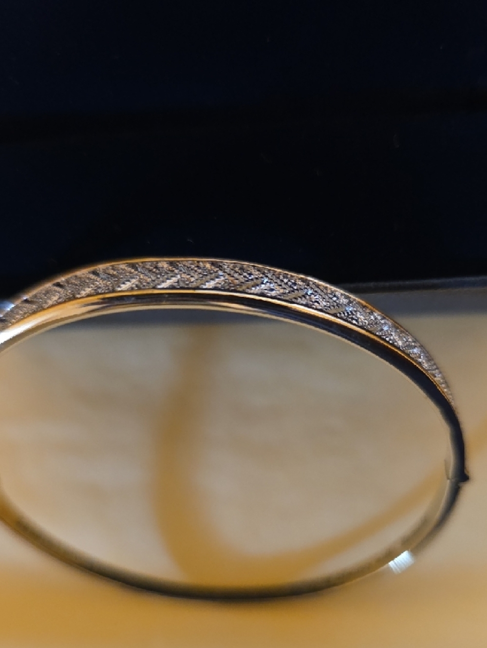 Danbury Mint Gold-Tone Crystal Chevron Bangle Bracelet - Gold - Picture 3 of 6